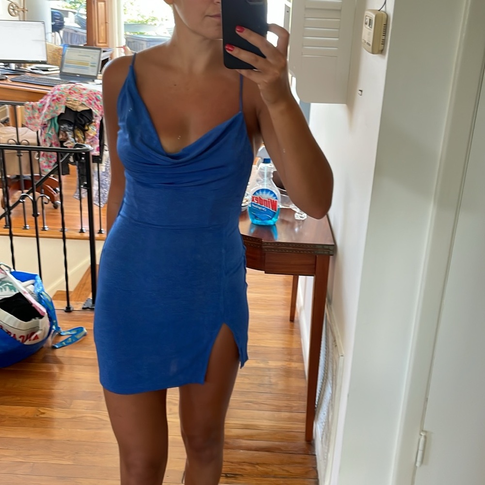 Royal blue mini dress
